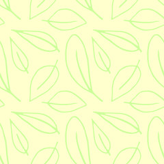 Seamless pattern of leaves isolated, green outline in sketch style. Simple vector texture for fabric, invitations, home textiles