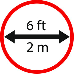 Coronavirus COVID-19 virus social distancing concept. Stay six feet apart.6 feet rule concept. Stay safe concept.