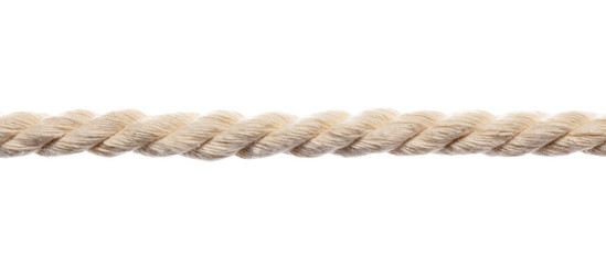 Long rope on white background