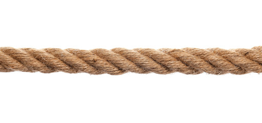 Long rope on white background
