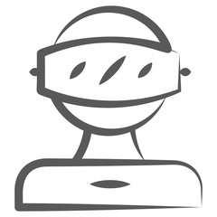 Trendy doodle line style icon of space explorer