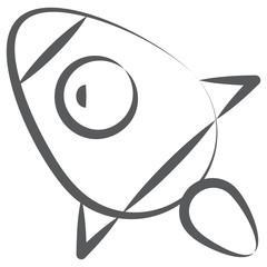 
doodle vector design of space shuttle, spacecraft icon
