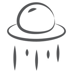 
Artificial earth satellite, sputnik icon in line design 
