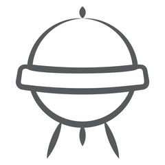 
Doodle line design of space capsule, ufo icon
