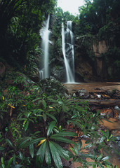 Waterfall in the forest ,Waterfall in nature travel mok fah waterfall