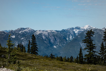 snow covered mountain range