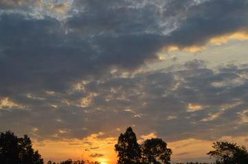 sunset in the mountains