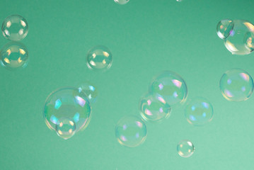 Soap bubbles isolated on a black background