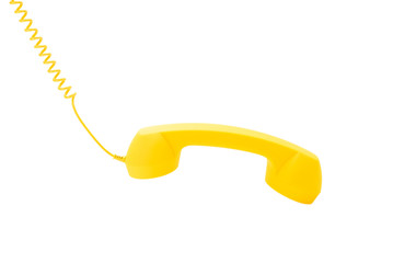 Yellow handset isolated on white.
