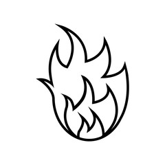 Fire flame vector icon line style.