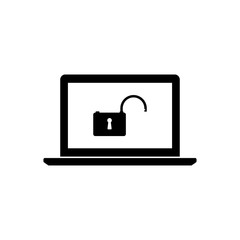 Laptop unlock vector icon. EPS 10.