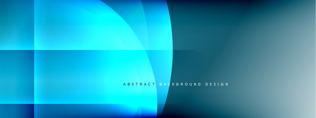 Vector abstract background - circle and cross on fluid gradient with shadows and light effects. Techno or business shiny design templates for text