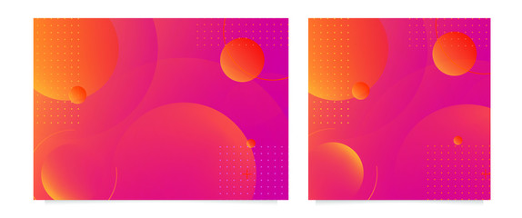 Realistic Abstract Poster with Fluid Shapes on Colorful Background