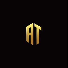 A T modern monogram style initial logo template