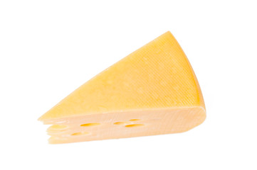 a piece of cheese isolated on a white background