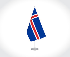 Iceland flag on white background
