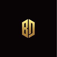 B D modern monogram style initial logo template