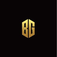 B G modern monogram style initial logo template