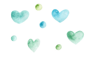 Watercolor heart illustration .element for your design.Hand Drawn watercolor illustration. Isolated on a white background.