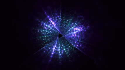 3D rendering abstract blue fractal light background