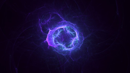 3D rendering abstract blue fractal light background