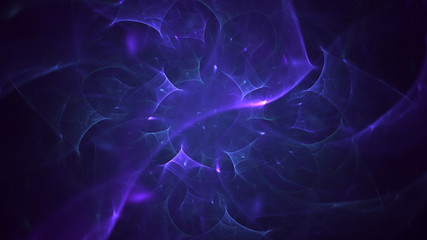 3D rendering abstract blue fractal light background