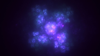 3D rendering abstract blue fractal light background