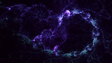 3D rendering abstract blue fractal light background