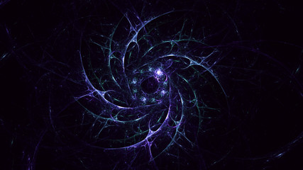 3D rendering abstract blue fractal light background