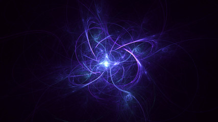 3D rendering abstract blue fractal light background
