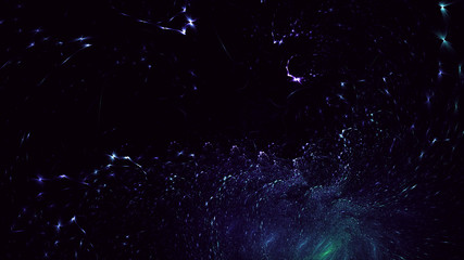 3D rendering abstract blue fractal light background