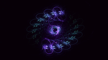 3D rendering abstract blue fractal light background