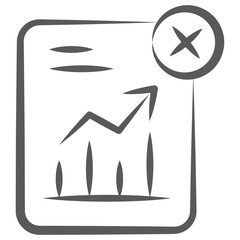 
Business analytics with cross chart icon in doodle stroke
