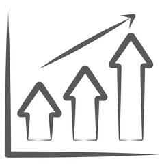 
Business trend analytics, doodle stroke of growth chart 
