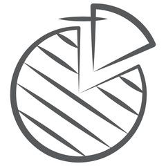 Data demonstrating in divided circle, pie chart graphics 