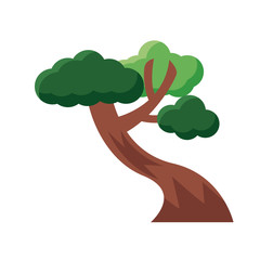 leafy tree flat style icon
