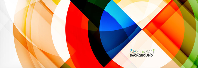 Round shapes, triangles and circles. Modern abstract background