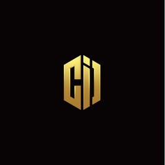 C I modern monogram style initial logo template