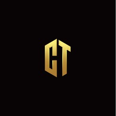 C T modern monogram style initial logo template