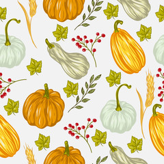 seamless pattern with pumpkins
