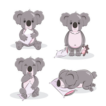 cute koala cartoon vector illustration