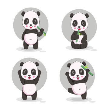 cute panda cartoon vector illustration