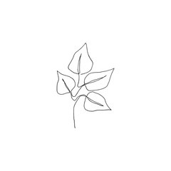Obraz premium Simple continous line art. Minimalist vector illustration. Great for invitation, greeting card, packages, wrapping, premade logo, business card, stationery, etc. 