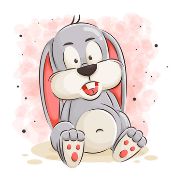 cute bunny cartoon vector illustration
