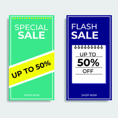 Sales promotion template design. Great vectors for web, apps, social media, online shops etc.