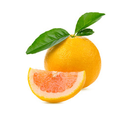 Fresh grapefruit on white background
