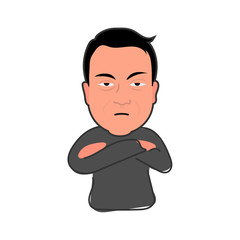 The guy is angry. Angry man. Isolated, vector.