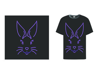 Vector tshirt design and rabbit logo.