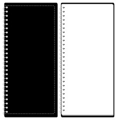 スケッチブック リングノート 表紙とページのセット イラスト ベクター ※A4の三つ折りサイズ
