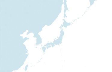 blue dotted Japan map, including neighboring countries. small size.